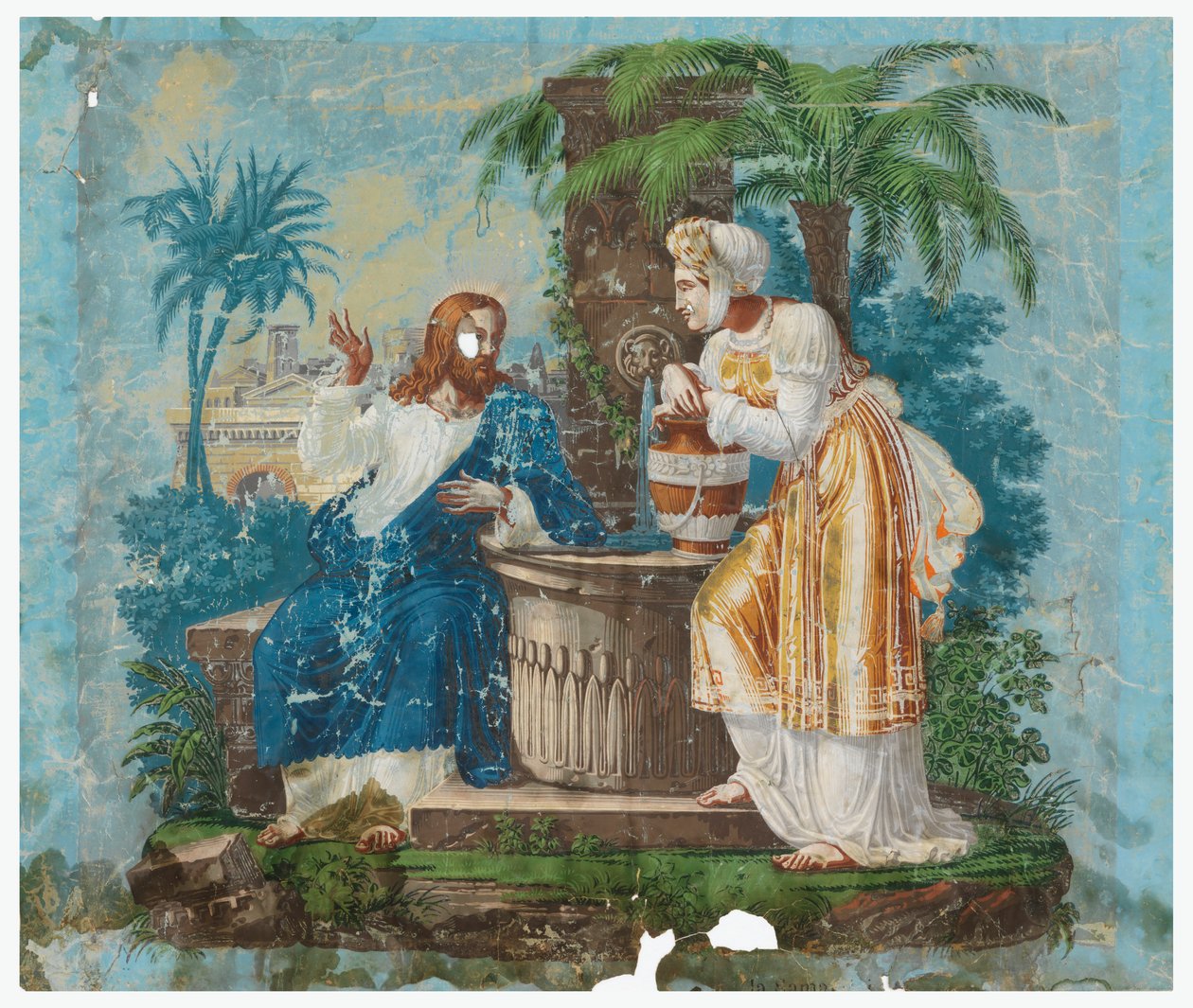Christus en de vrouw van Samaria door Joseph Dufour et Cie.
