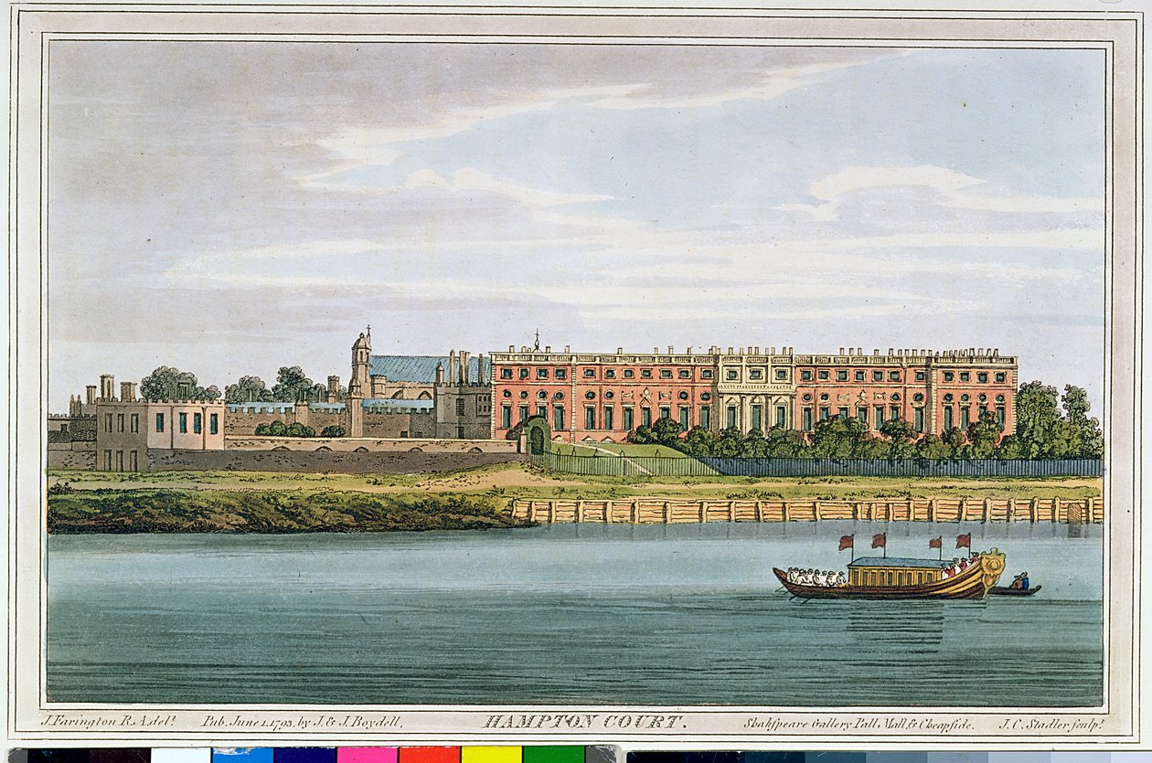 Hampton Court, gegraveerd door J.C. Stadler uit Havell