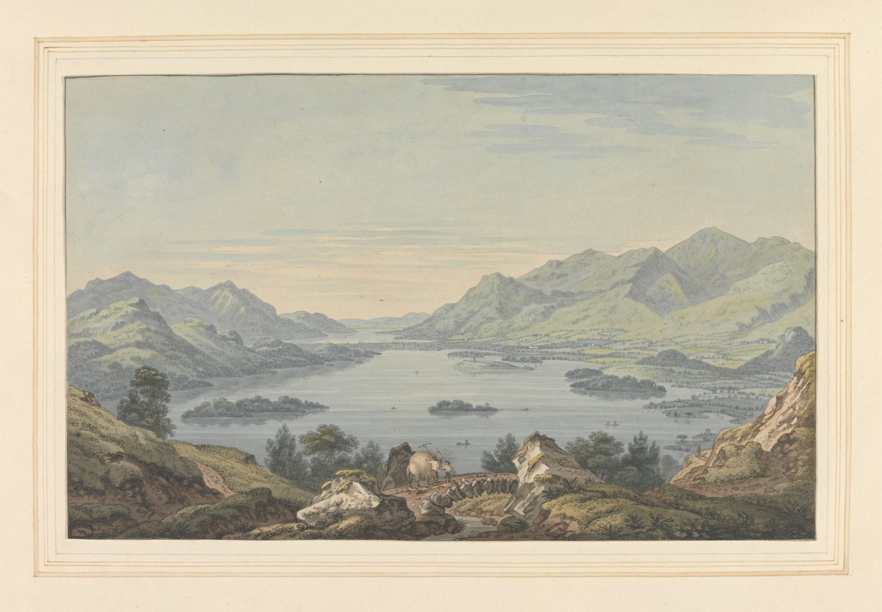 Vale of Keswick en Derwent Water door Joseph Farington