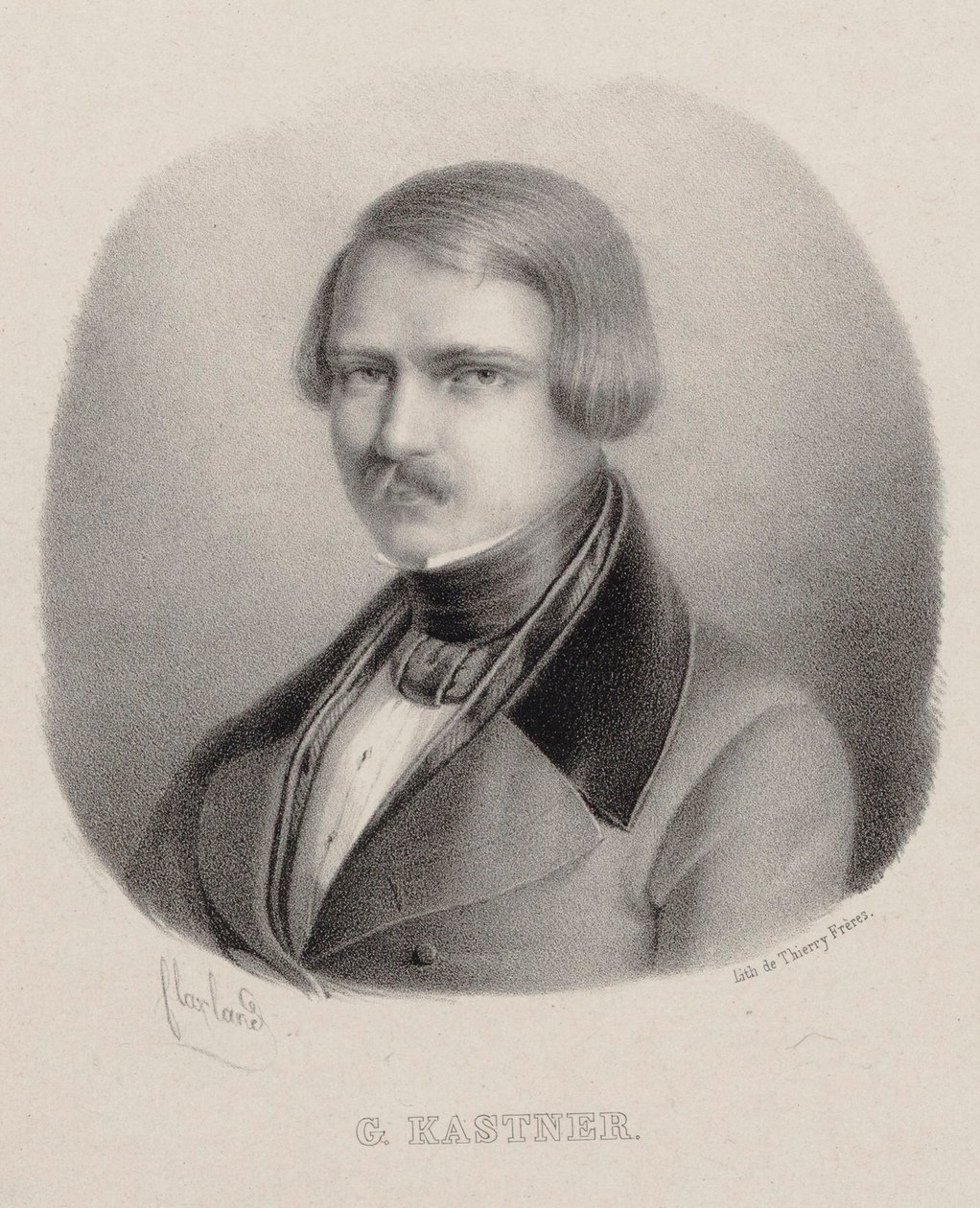 Portret van de componist Jean-Georges Kastner 1810-1867 door Joseph Frédéric Flaxland