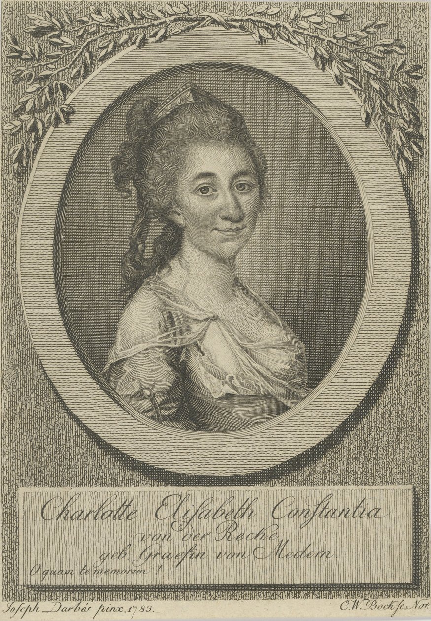 Portret van Elisa von der Recke 1754-1833, 1783 door Joseph Friedrich August Darbes