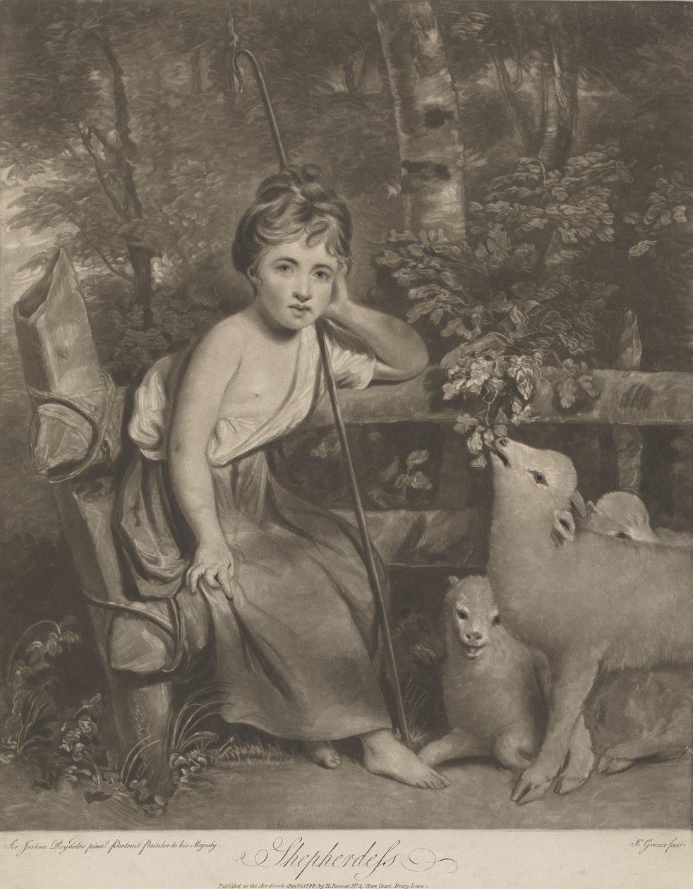 Herderin (Miss Mary Palmer als de Jonge Herderin) door Joseph Grozer