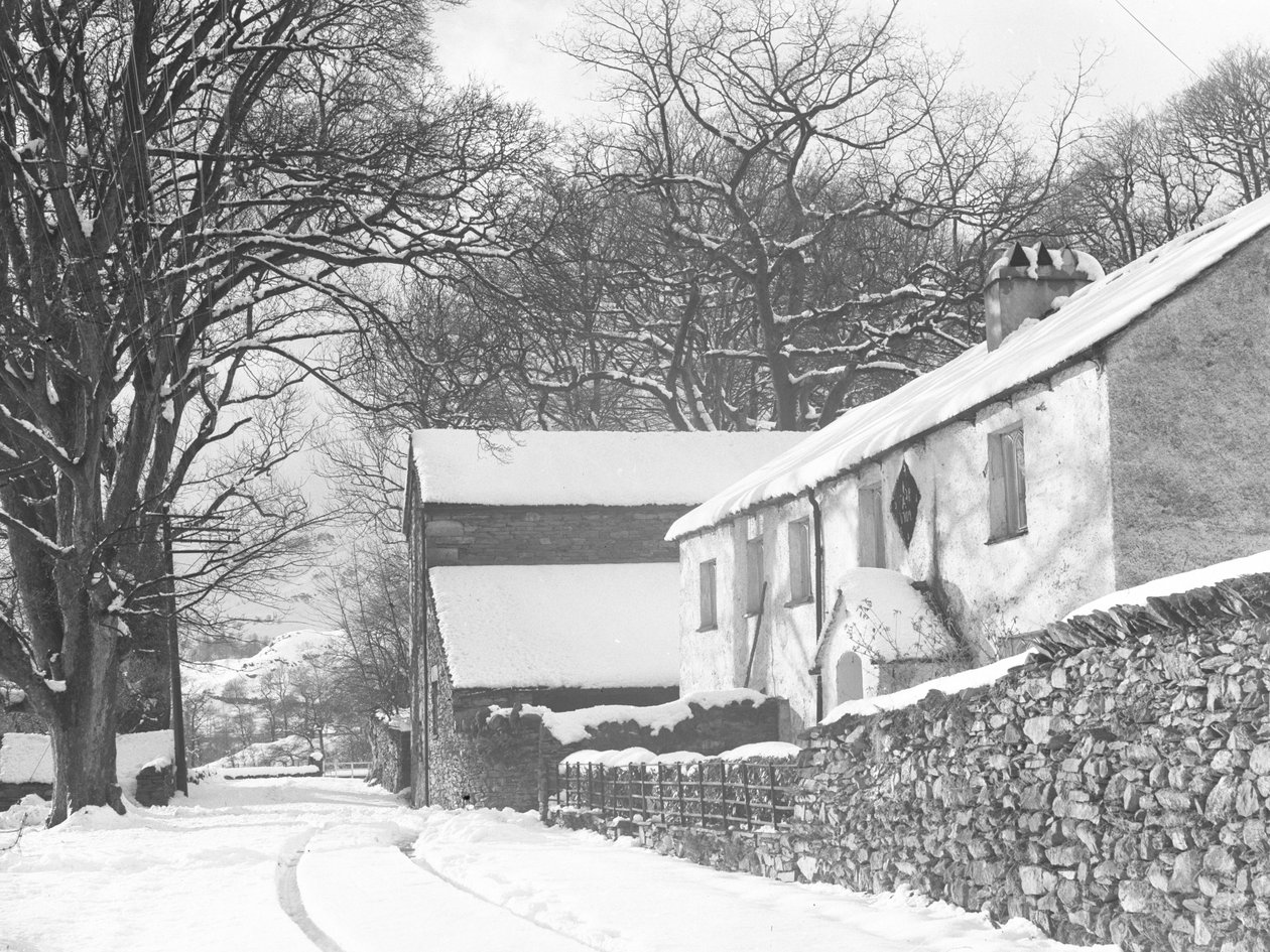 Een dik pak sneeuw bij Nab Cottage door Joseph Hardman