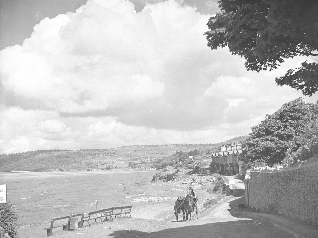 Paard en wagen op weg naast Kent Estuary door Joseph Hardman