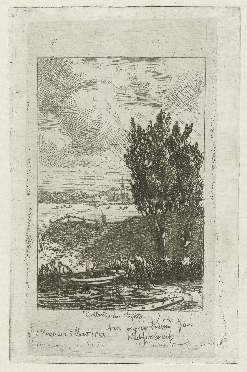 Weidelandschap met sloot Hollandsche Dijktje door Joseph Hartogensis