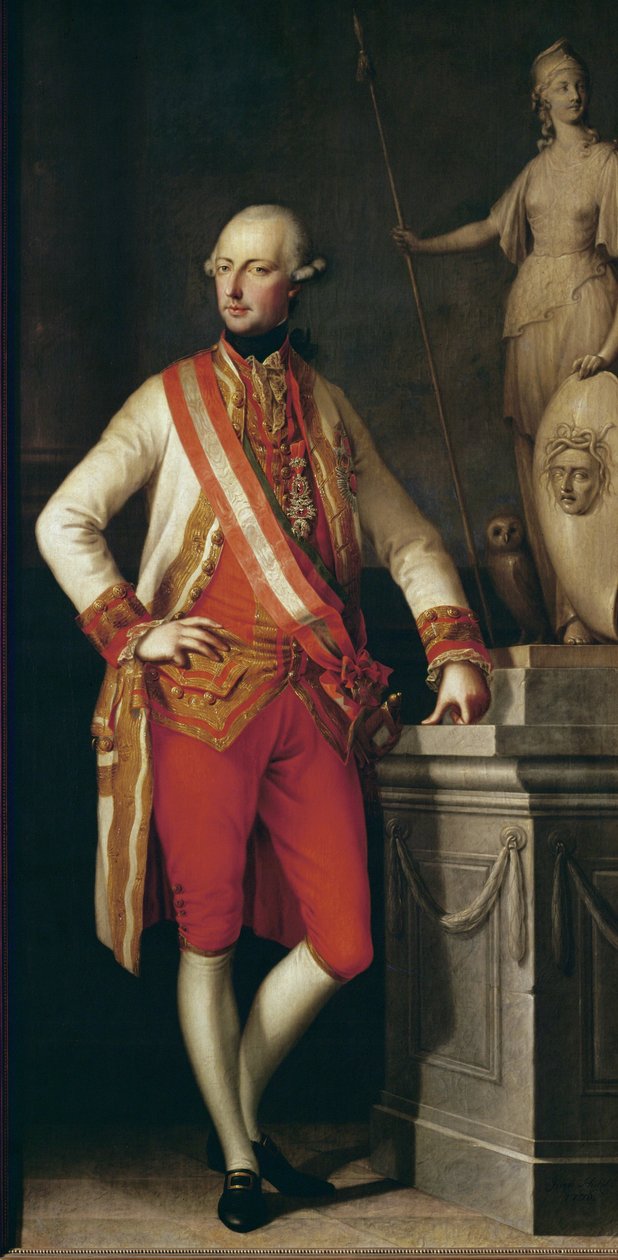 Jozef II, keizer Heilige Roomse Rijk (schilderij op doek) door Joseph Hickel