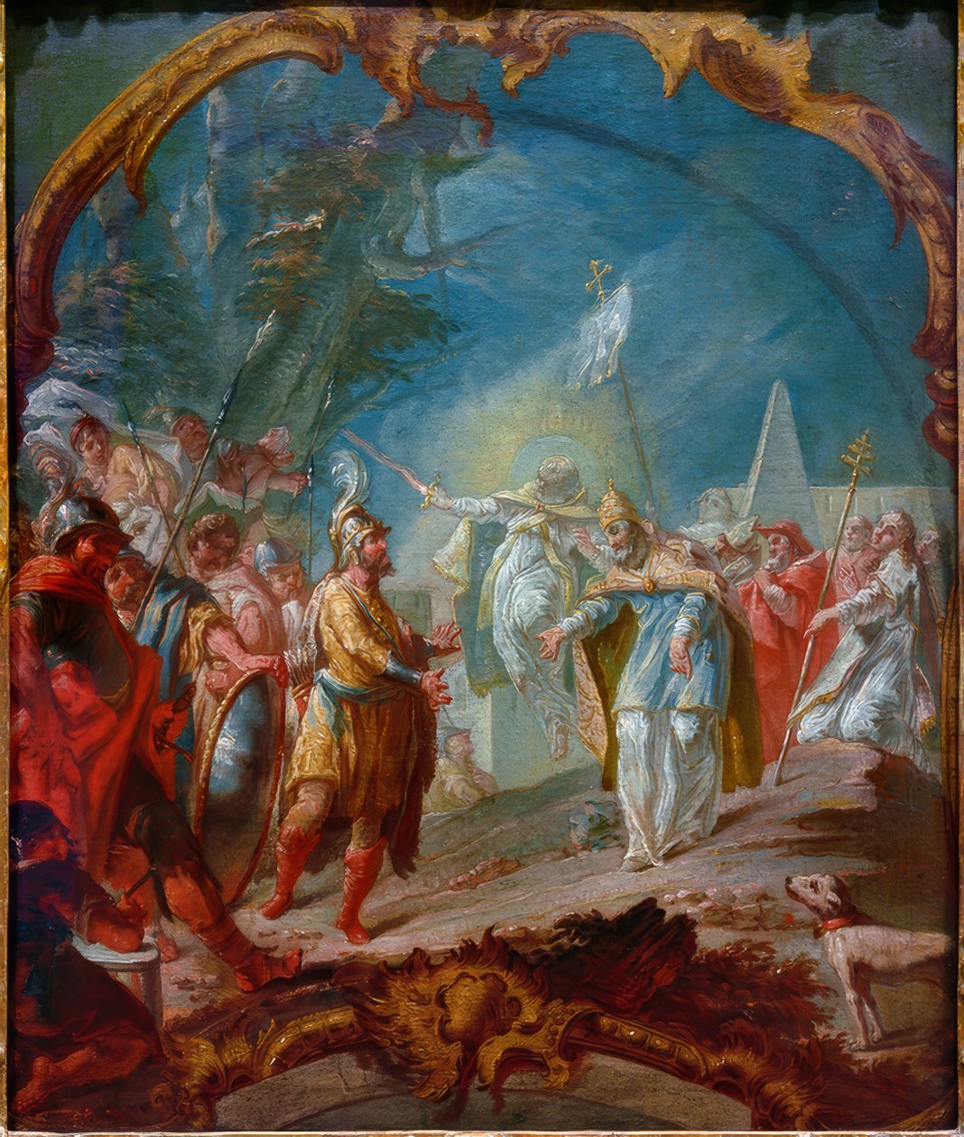 Attila voor paus Leo I door Joseph Ignaz Appiani