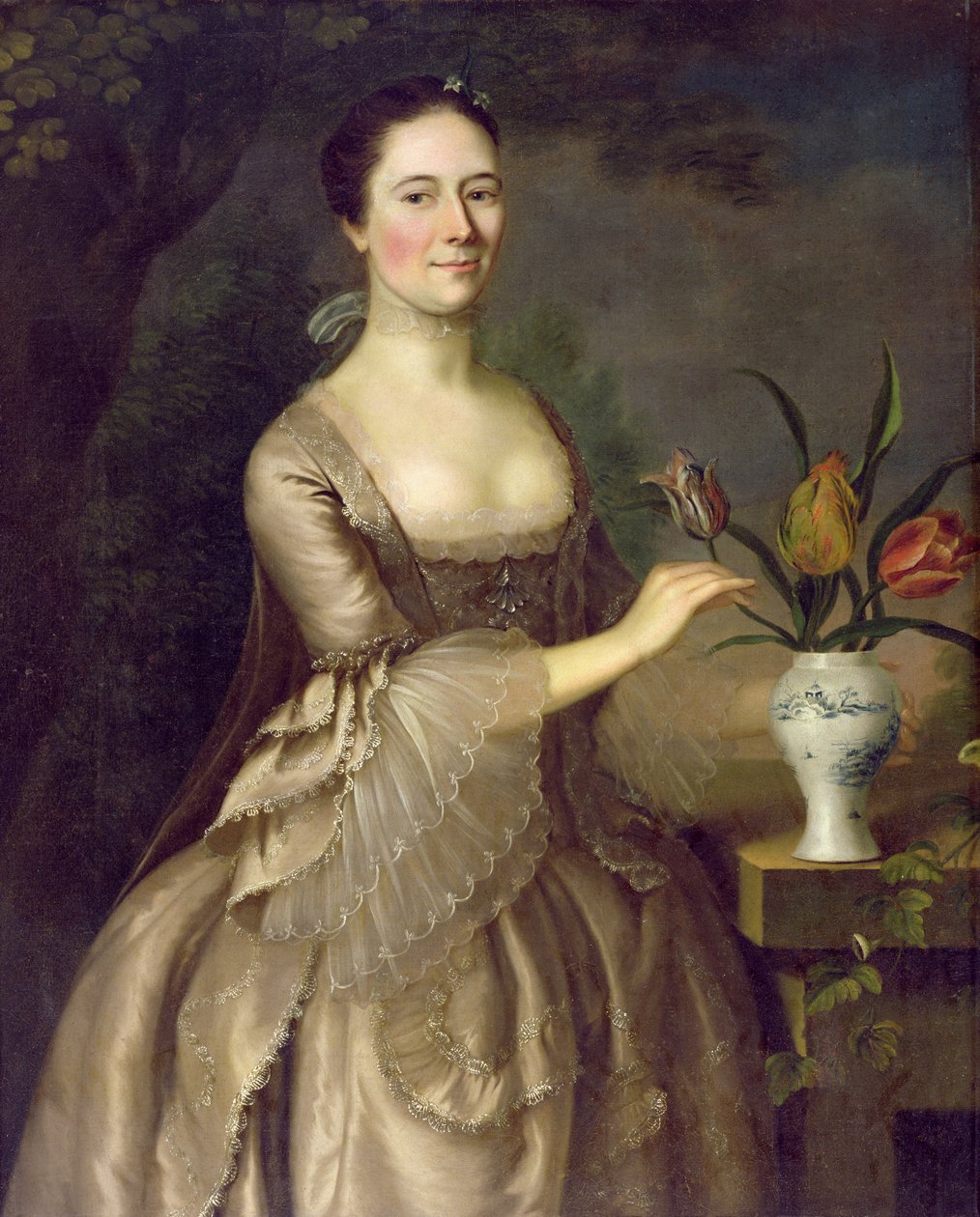 Portret van een vrouw (Mrs Davenport) door Joseph Jonathan Blackburn