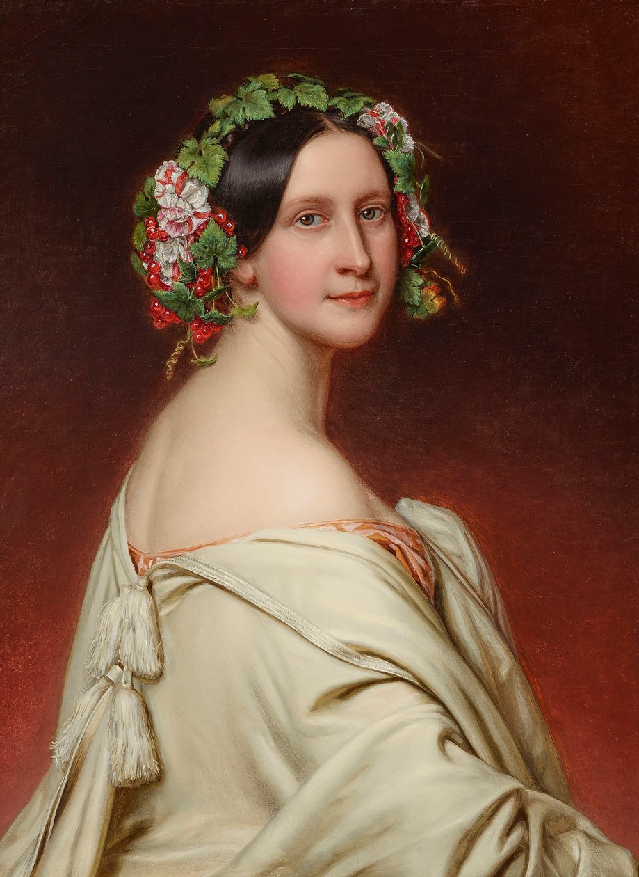 Portret van de Actrice Charlotte von Hagn 1809-1891, 1850 door Joseph Carl Stieler