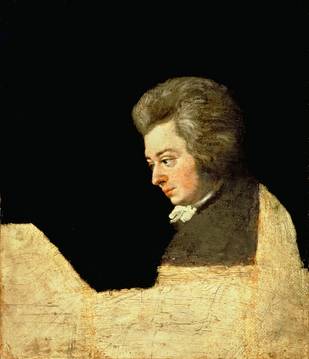 Portret van Wolfgang Amadeus Mozart (1756-91) aan de piano, 1789 door Joseph Lange