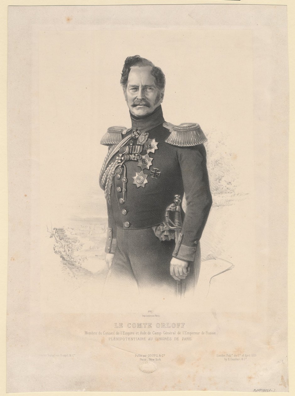 Portret van graaf Alexey Fyodorovich Orlov door Joseph Lemercier