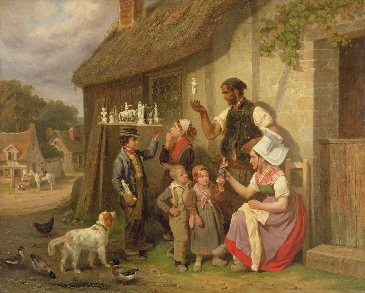 De reizende gipsbeeldverkoper door Joseph Louis Hippolyte Bellange