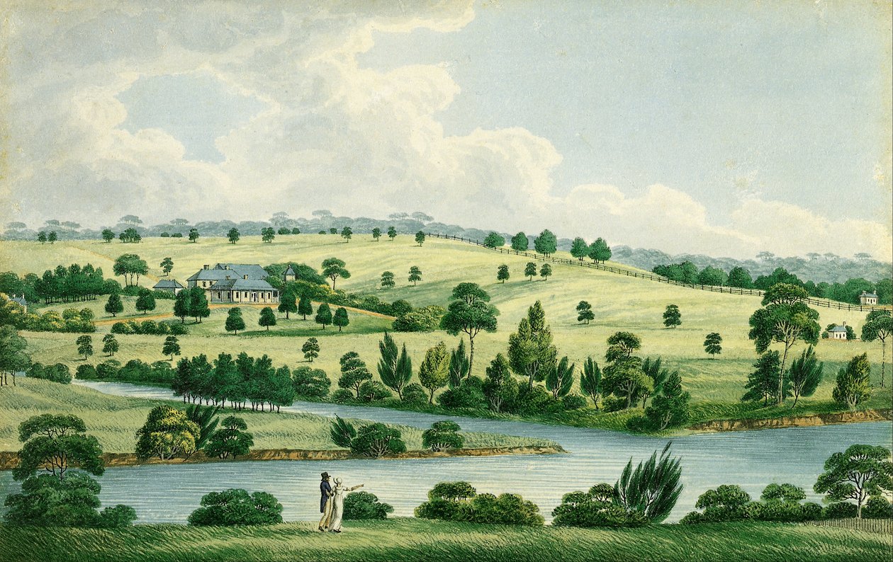 Woonhuis van John Macarthur Esq bij Parramatta N.S.W. door Joseph Lycett