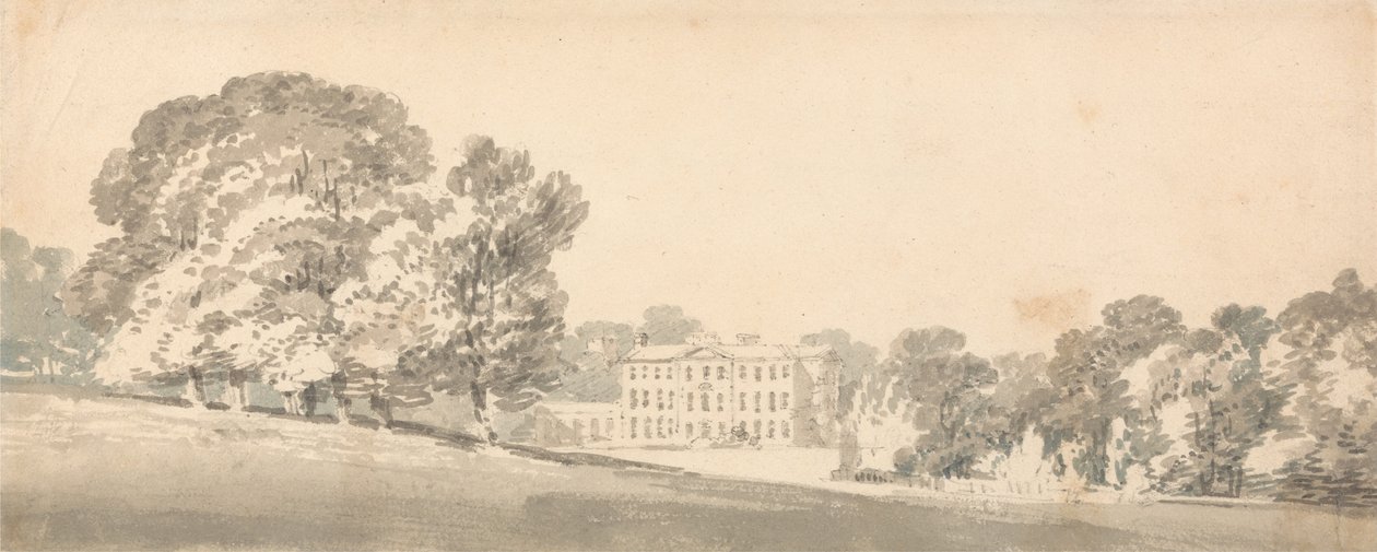 Een Georgiaans huis met drie verdiepingen in een park door Joseph Mallord William Turner