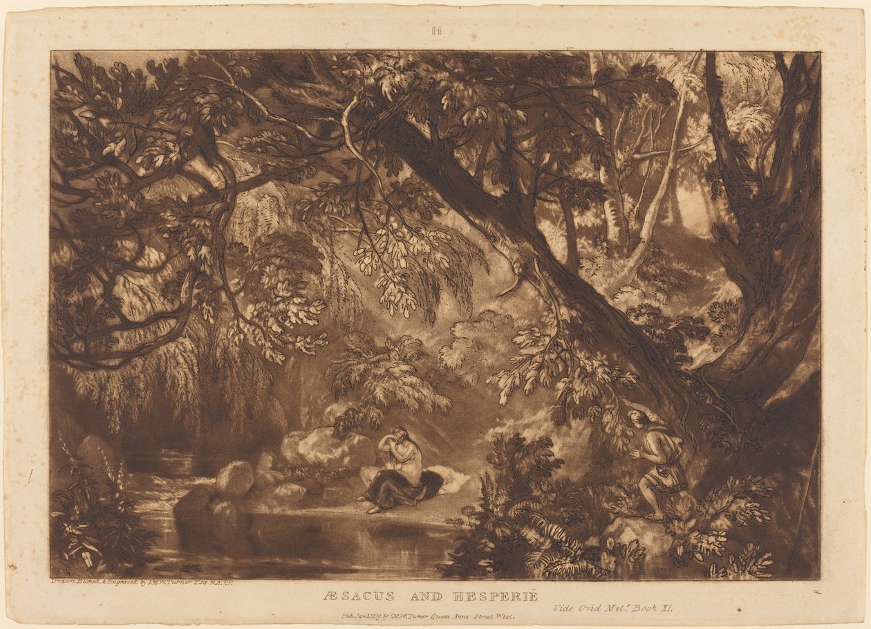 Aesacus en Hesperie door Joseph Mallord William Turner