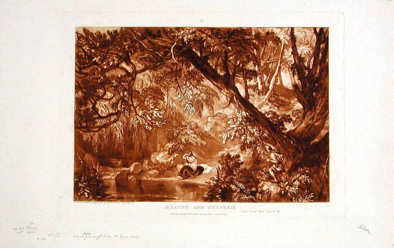 Aesacus und Hesperie door Joseph Mallord William Turner