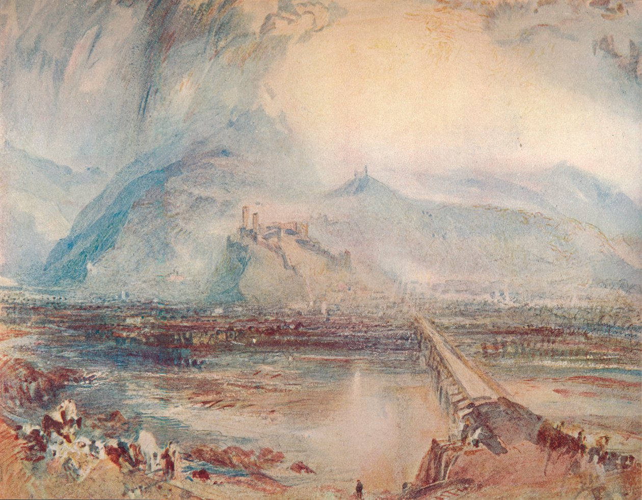 Bellinzona: vanaf de weg naar Locarno, 1909 door Joseph Mallord William Turner