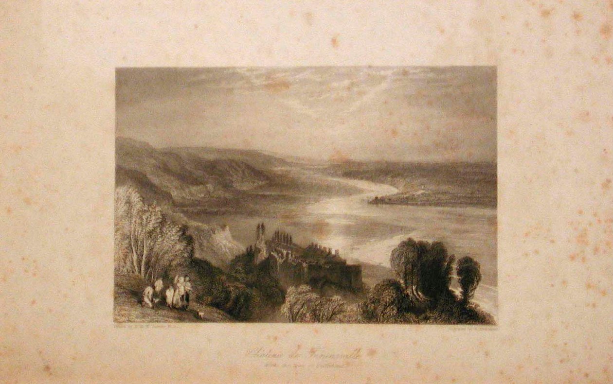 Kasteel Tancarville met de stad Quilleboeuf door Joseph Mallord William Turner