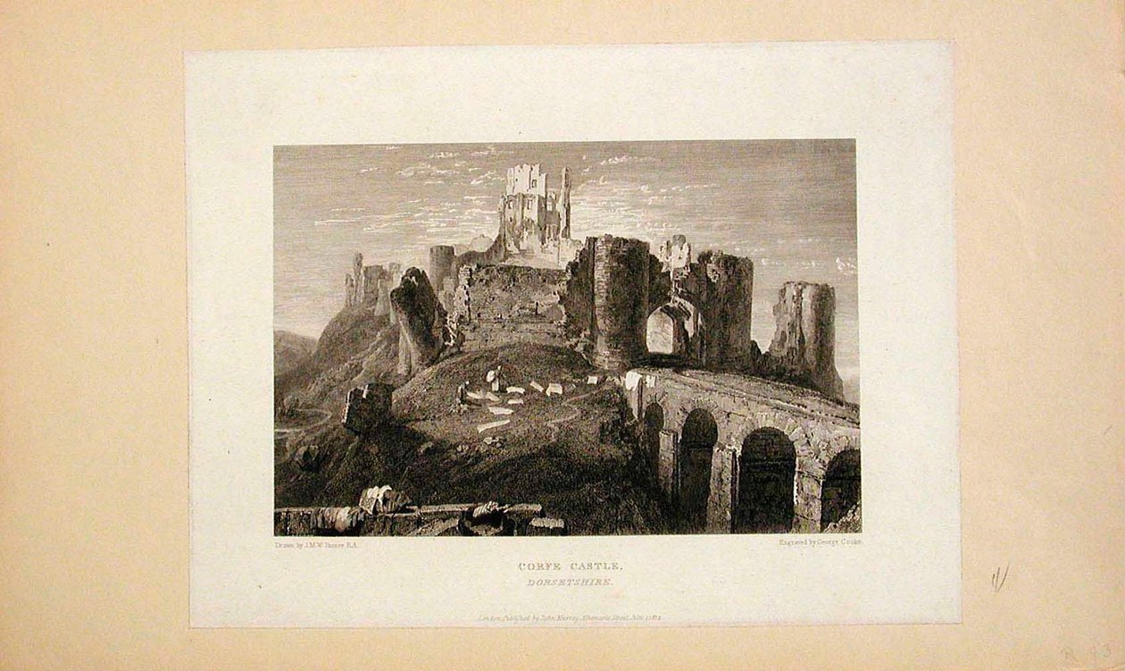 Corfe Castle, Dorsetshire door Joseph Mallord William Turner