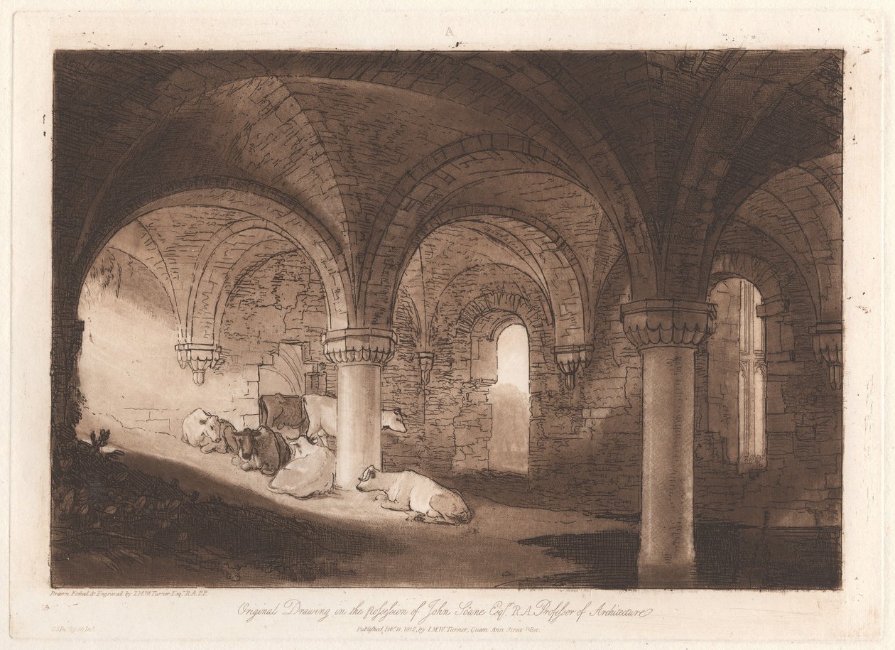 Crypte van Kirkstall Abbey door Joseph Mallord William Turner