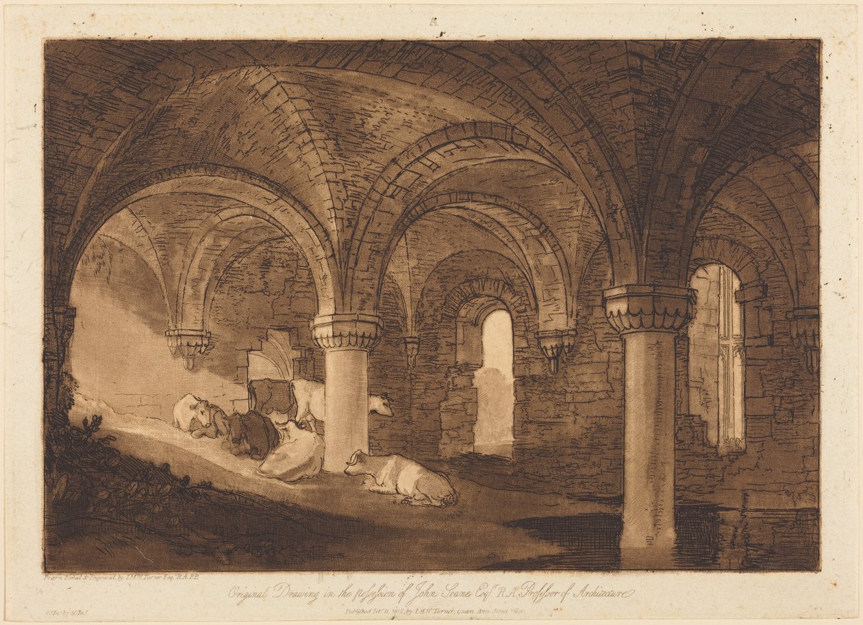 Crypte van Kirkstall Abbey door Joseph Mallord William Turner