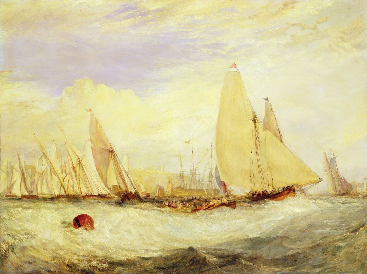 East Cowes Kasteel, de zetel van J Nash Esq., de Regatta tegen de wind in door Joseph Mallord William Turner