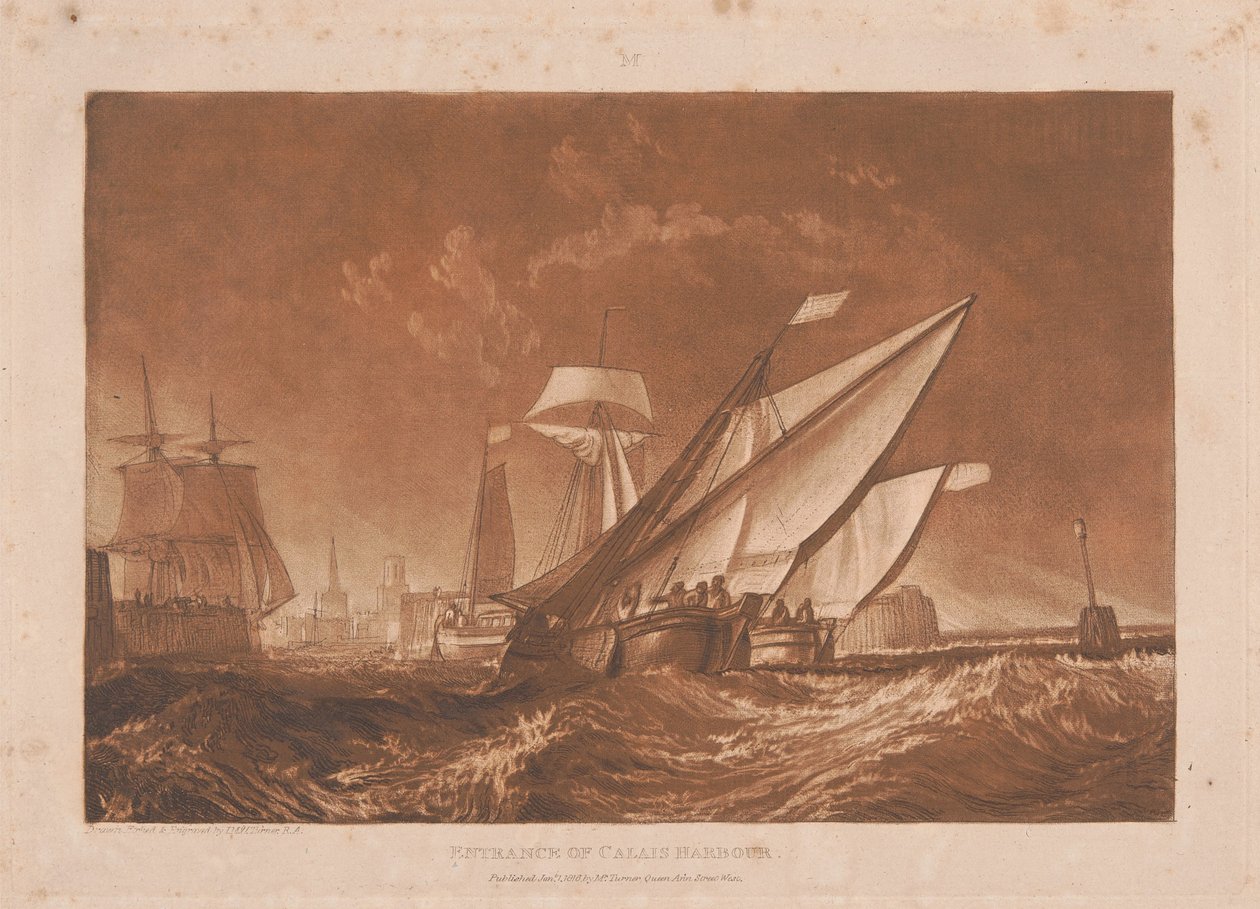 Ingang van de haven van Calais door Joseph Mallord William Turner