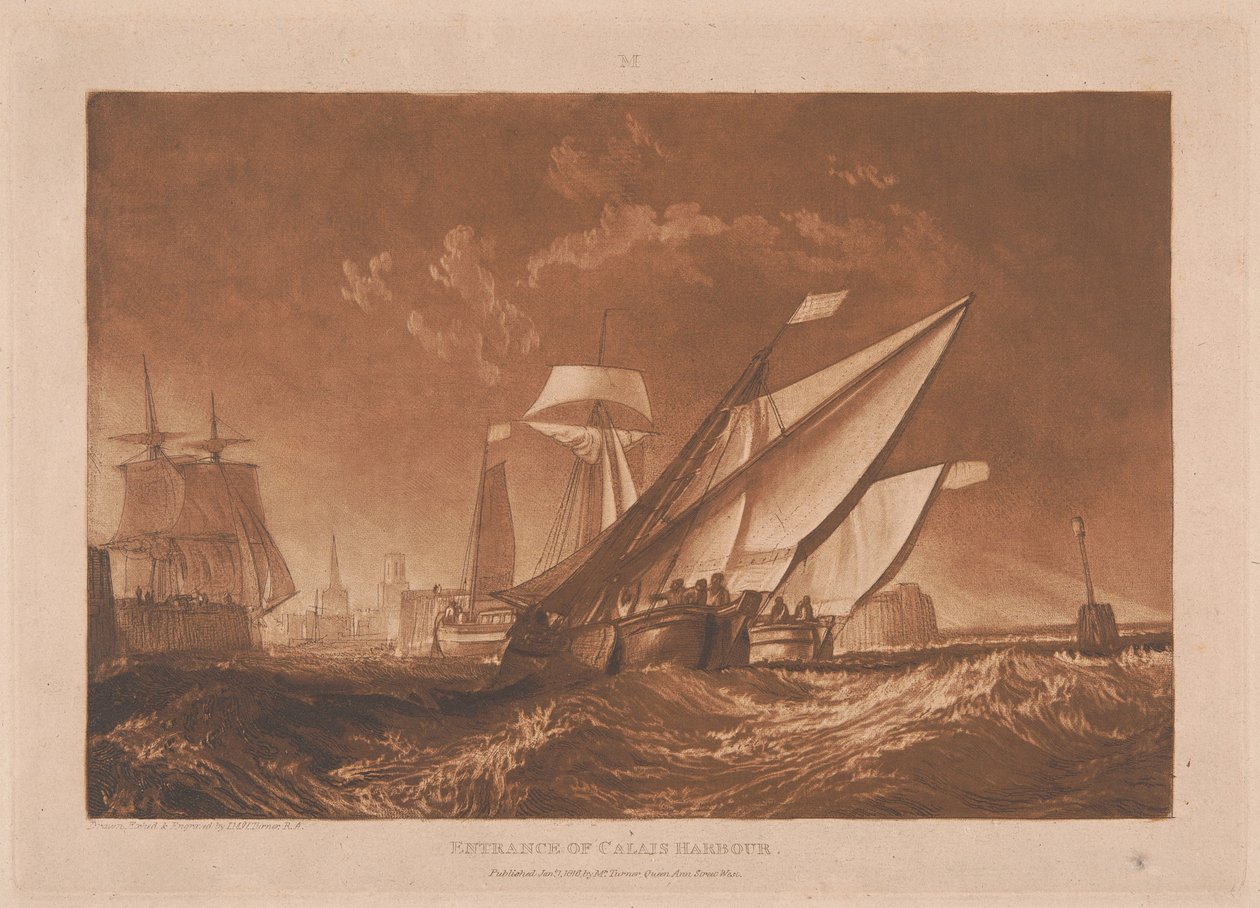 Ingang van de haven van Calais door Joseph Mallord William Turner