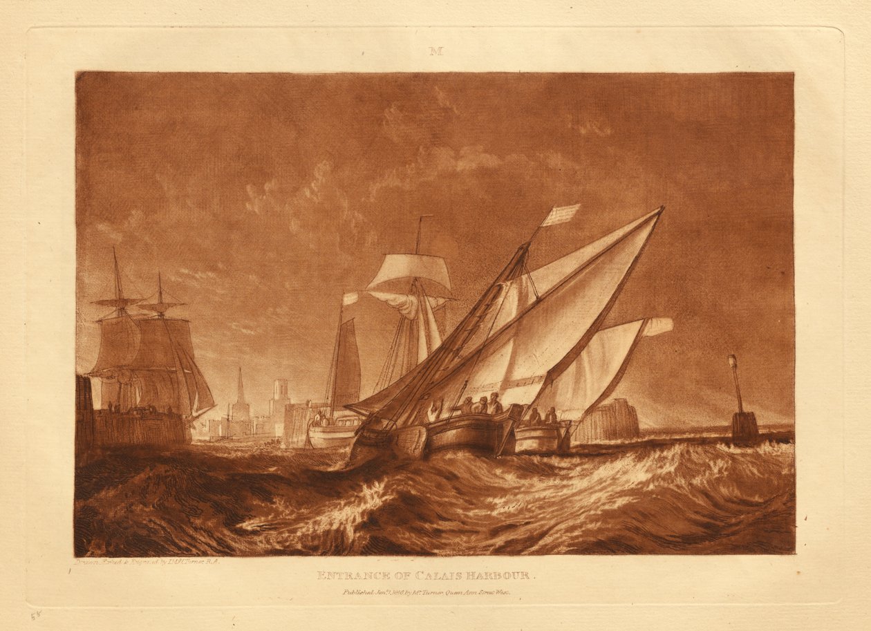Ingang van de haven van Calais door Joseph Mallord William Turner