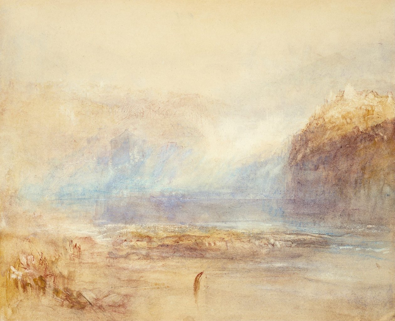 Rijnwatervallen bij Schaffhausen - vergezicht door Joseph Mallord William Turner