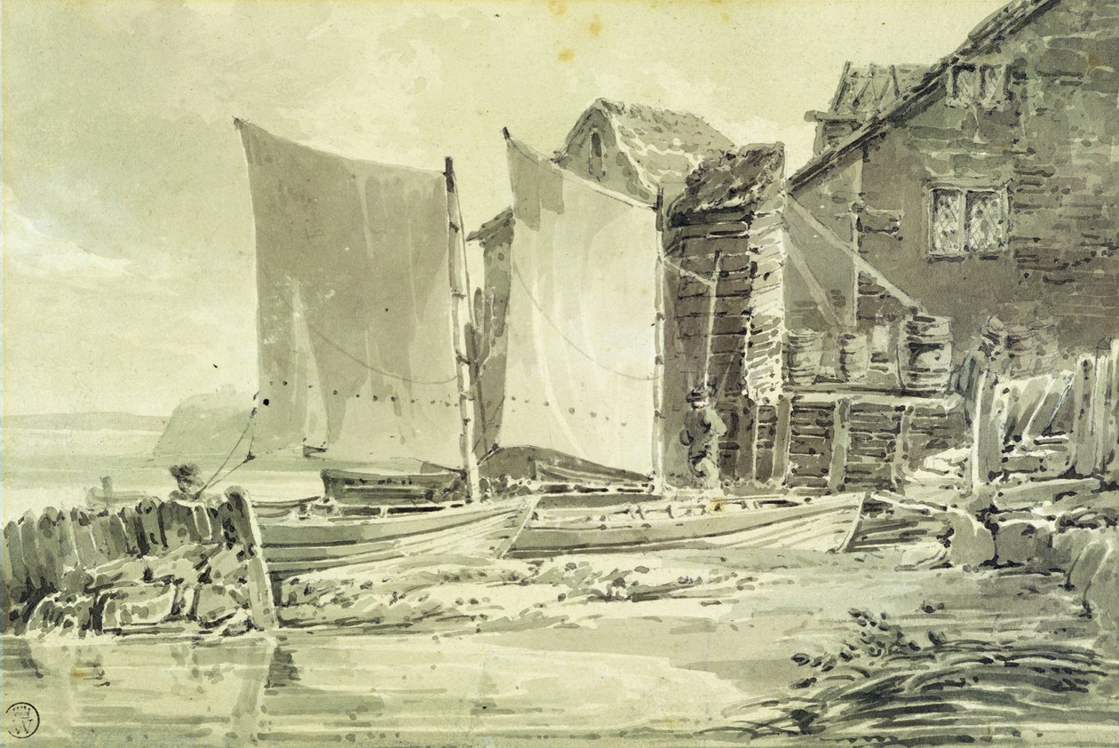 Vissershuisje, Dover door Joseph Mallord William Turner