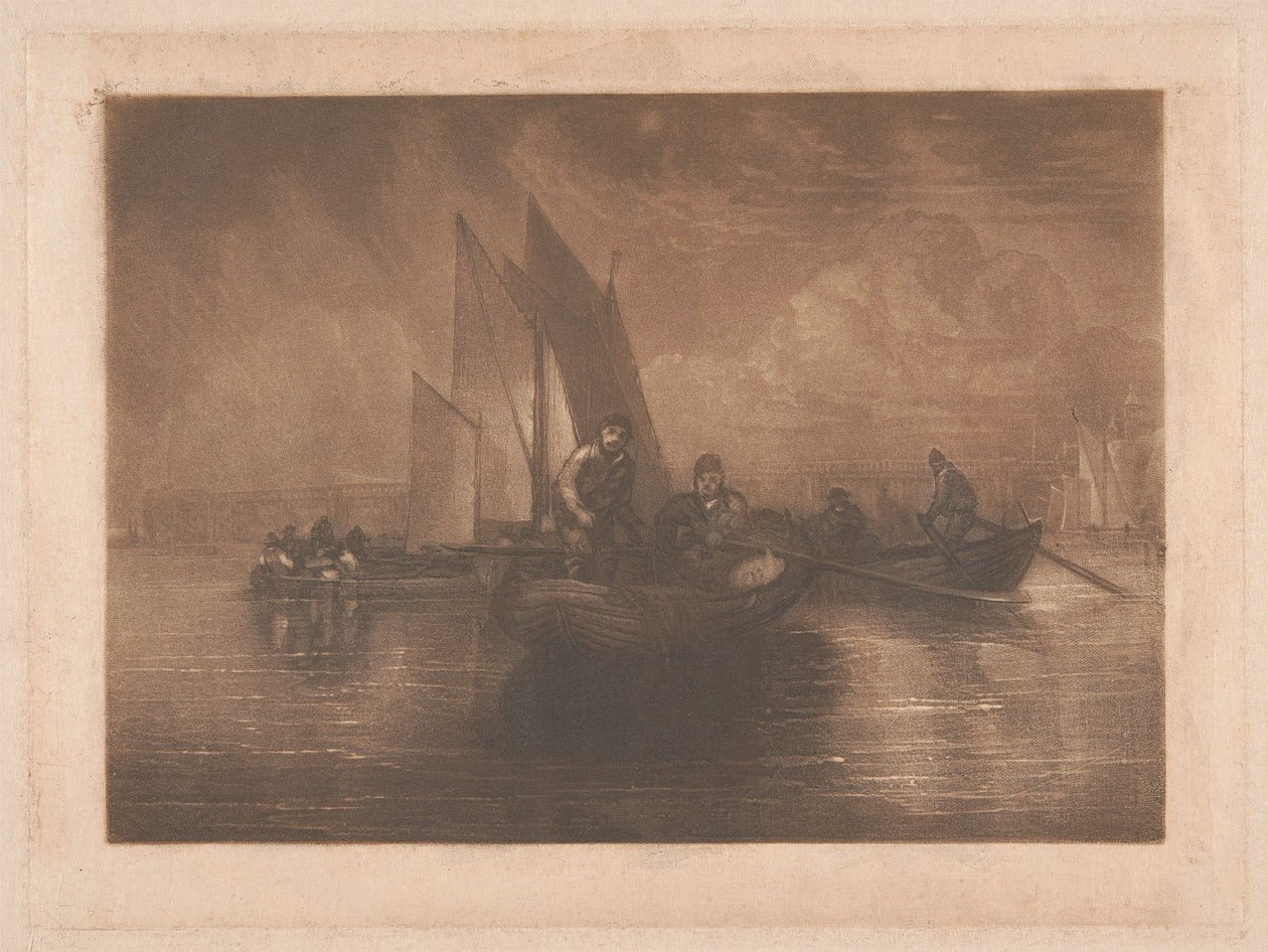Vissen op bot, Battersea door Joseph Mallord William Turner