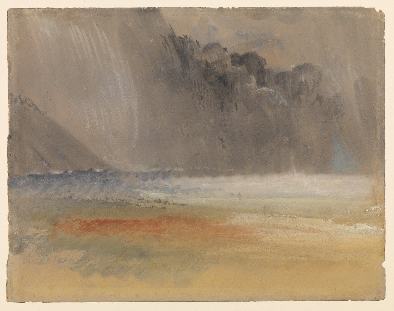Opgehoopte onweerswolk boven zee en land door Joseph Mallord William Turner