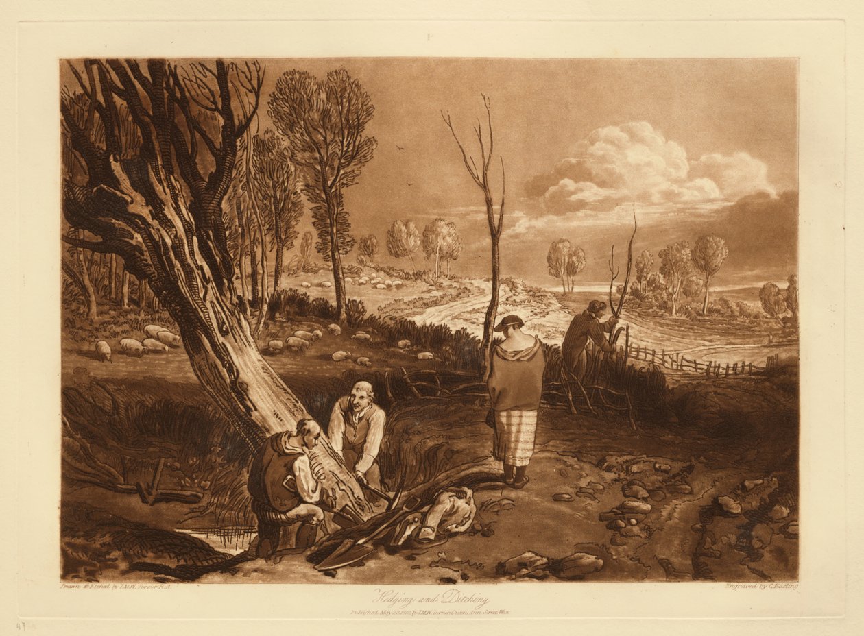Heggen en sloten door Joseph Mallord William Turner