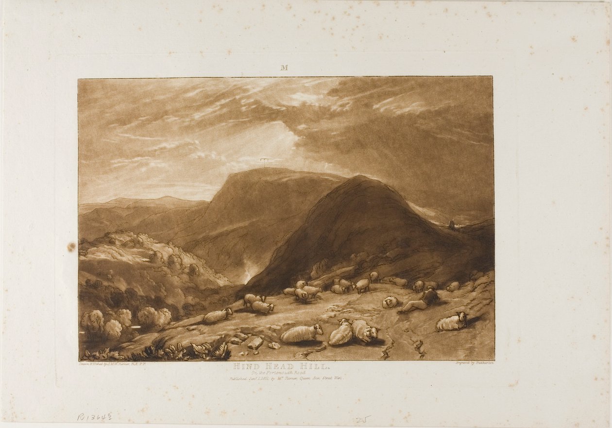 Hind Head Hill, plaat 25 uit Liber Studiorum door Joseph Mallord William Turner