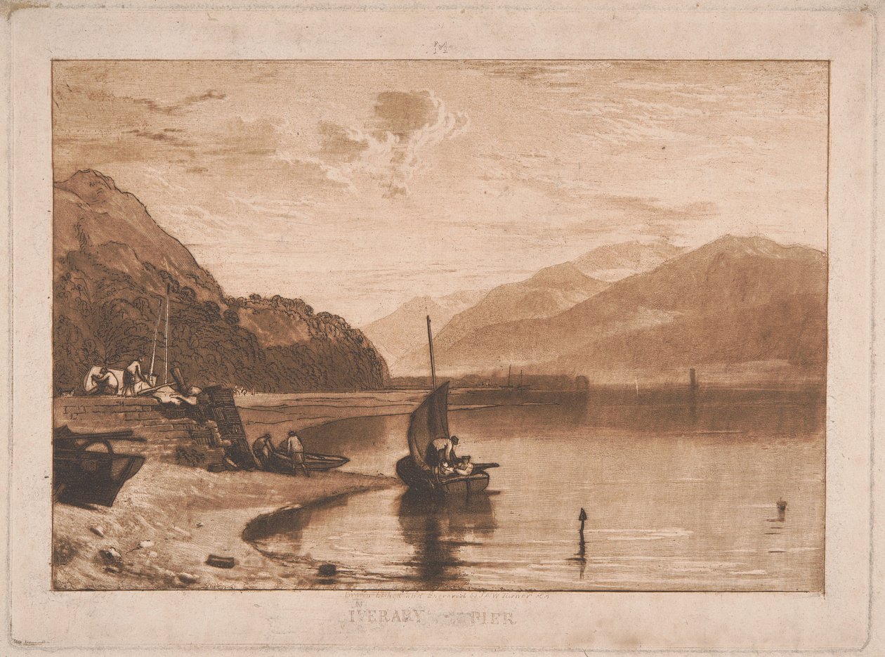 Inverary Pier, Loch Fyne, ’s ochtends door Joseph Mallord William Turner