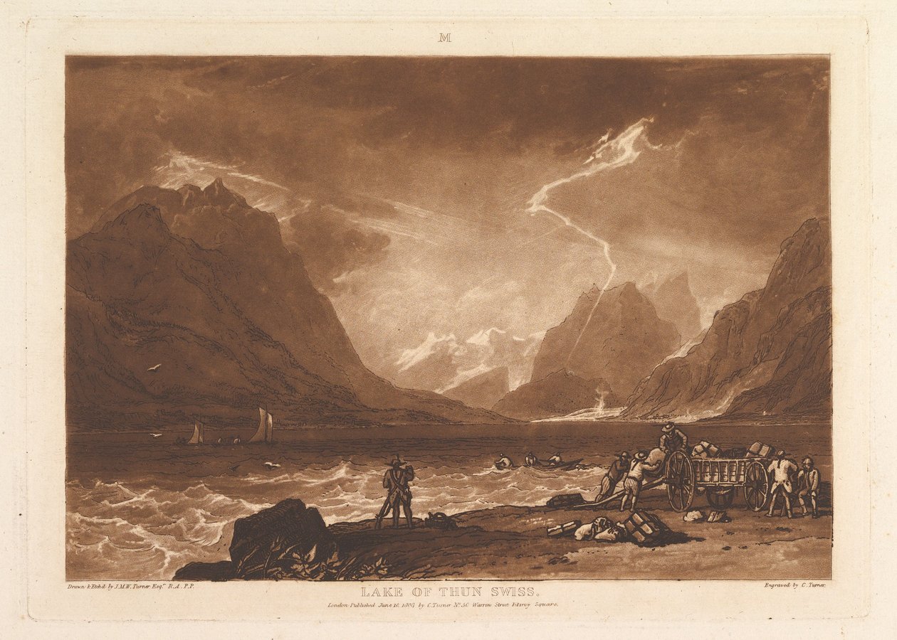 Meer van Thun, Zwitsers Liber Studiorum, deel III, plaat 15 door Joseph Mallord William Turner