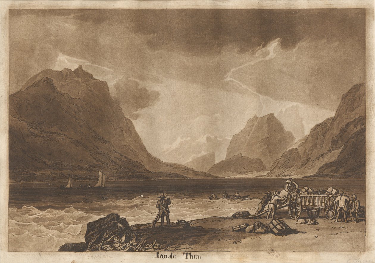 Meer van Thun, Zwitserland door Joseph Mallord William Turner