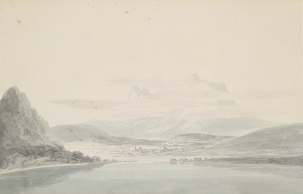 Landschap, naar John Robert Cozens (1752-99) door Joseph Mallord William Turner