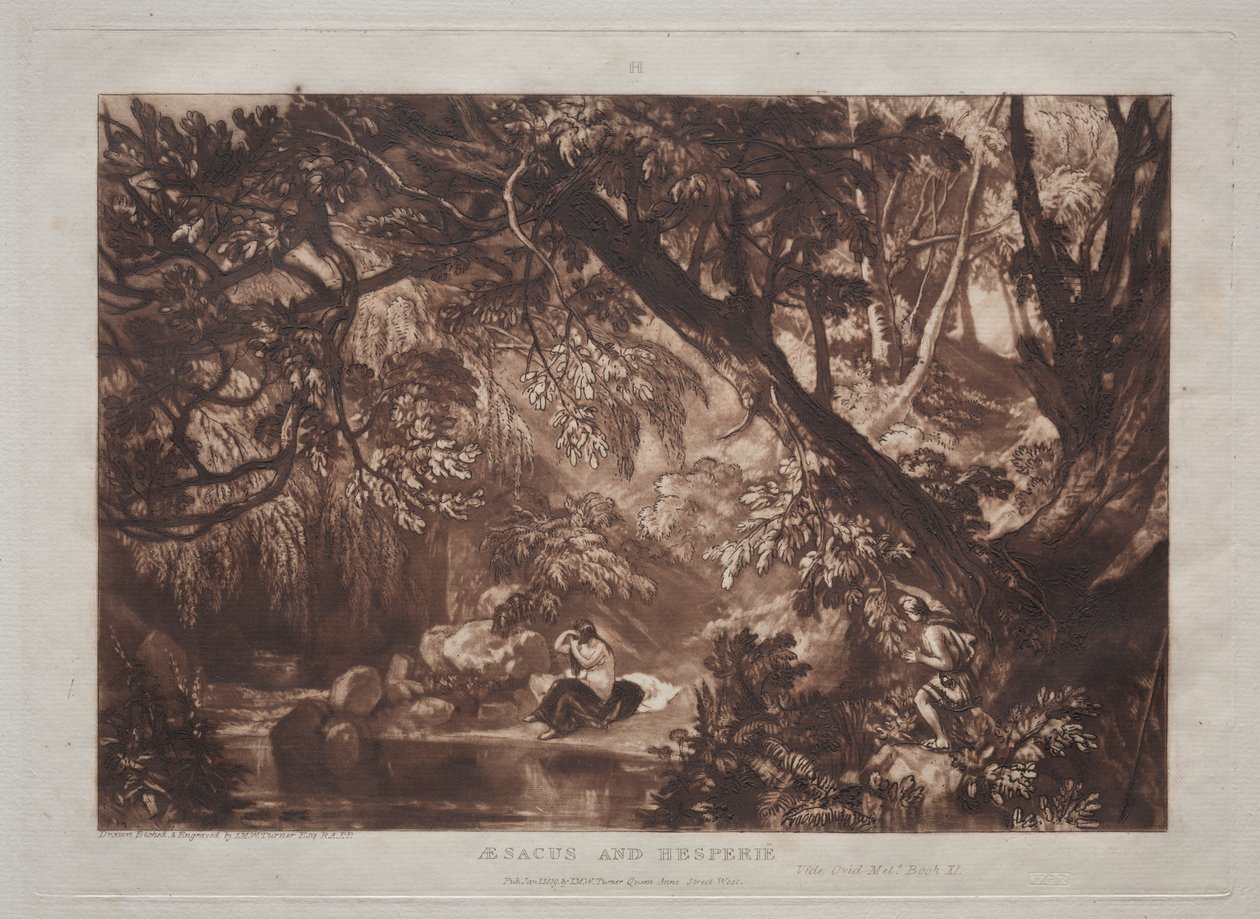 Aesacus en Hesperie door Joseph Mallord William Turner