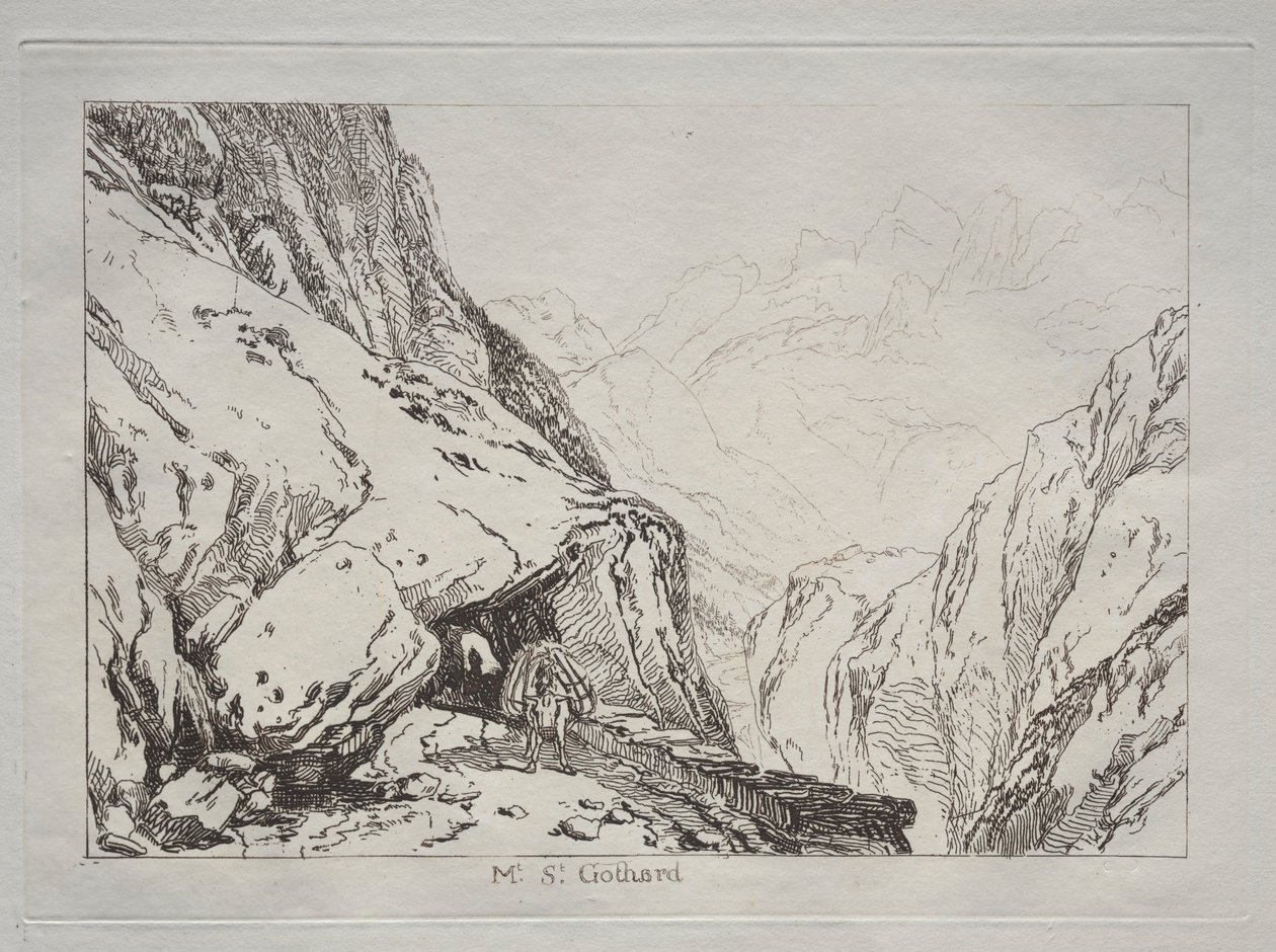 Liber Studiorum: Mt. St. Gothard door Joseph Mallord William Turner
