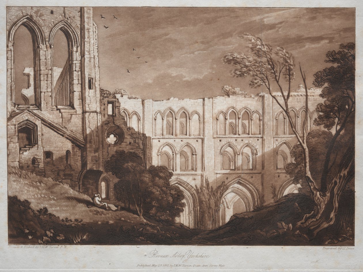 Rivaux Abbey, Yorkshire door Joseph Mallord William Turner