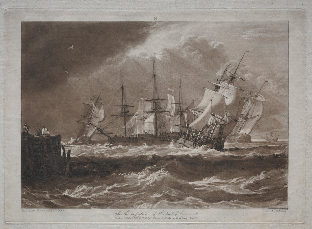 Liber Studiorum: Schepen in een bries door Joseph Mallord William Turner