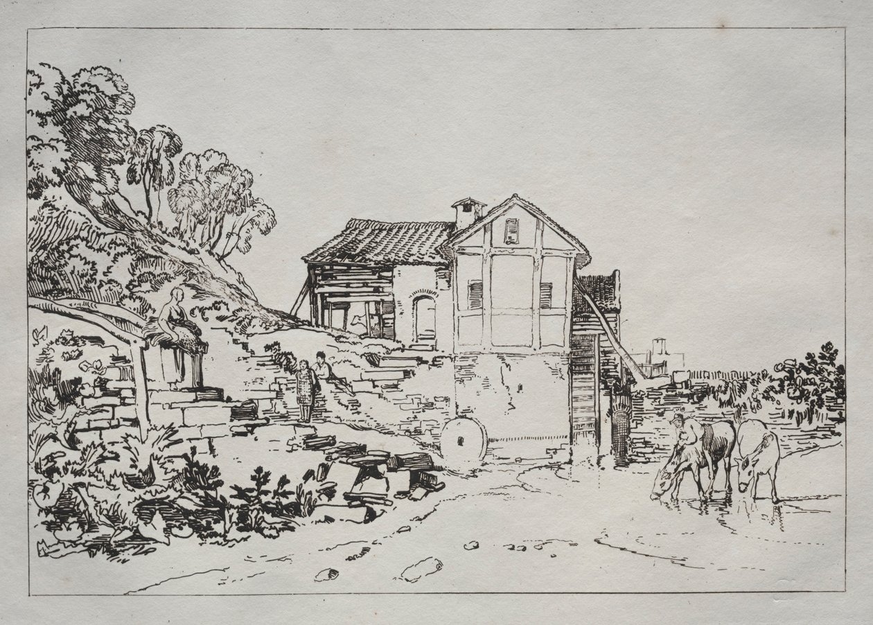 Liber Studiorum: Watermolen door Joseph Mallord William Turner