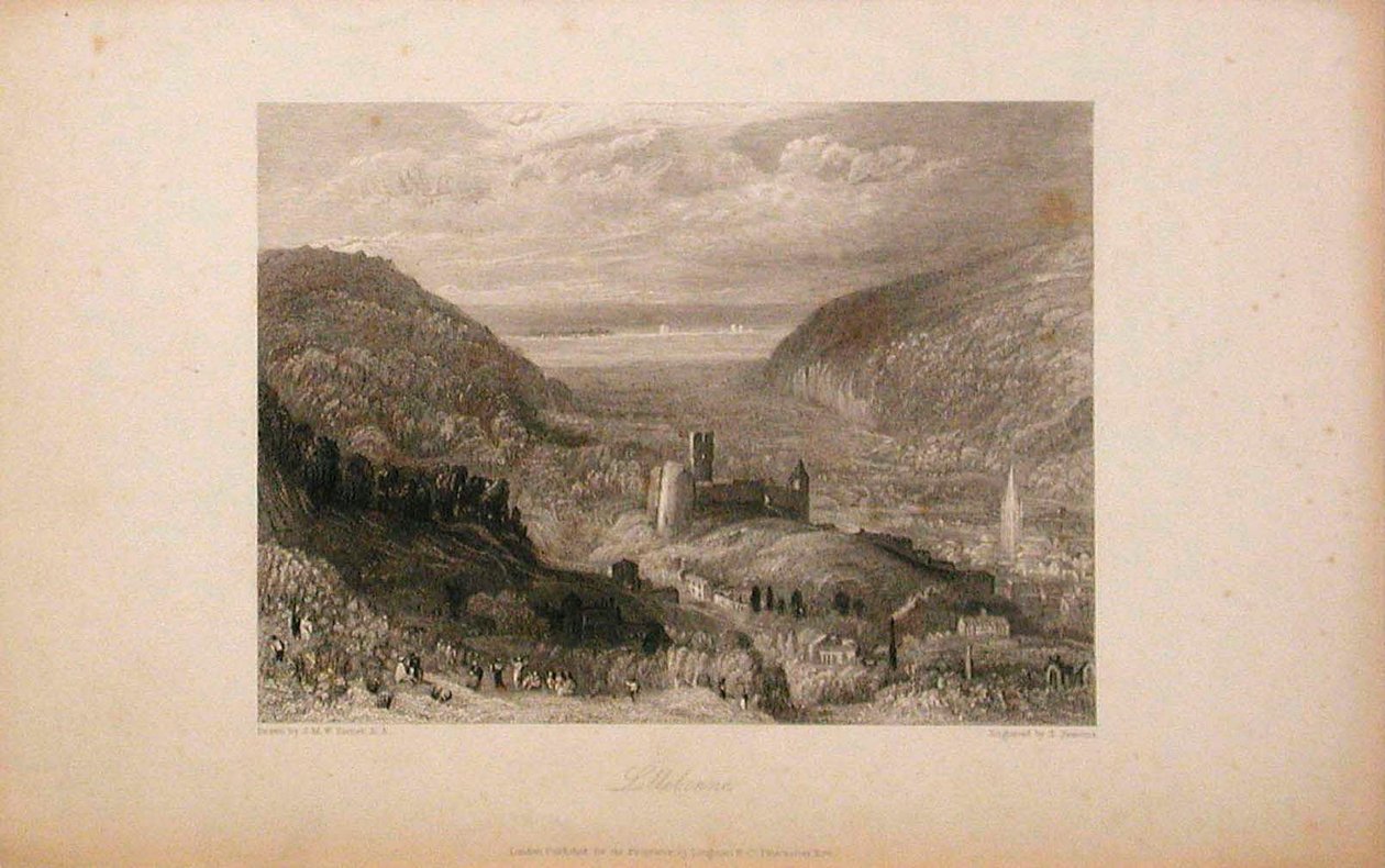 Lillebonne, kasteel en toren door Joseph Mallord William Turner