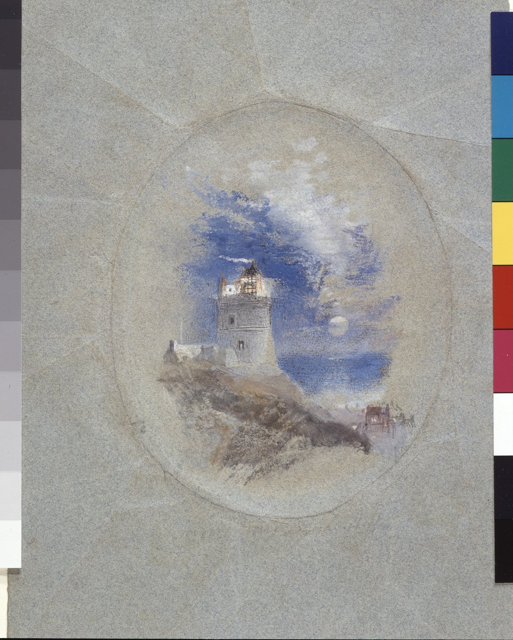 Lowestoffe vuurtoren door Joseph Mallord William Turner