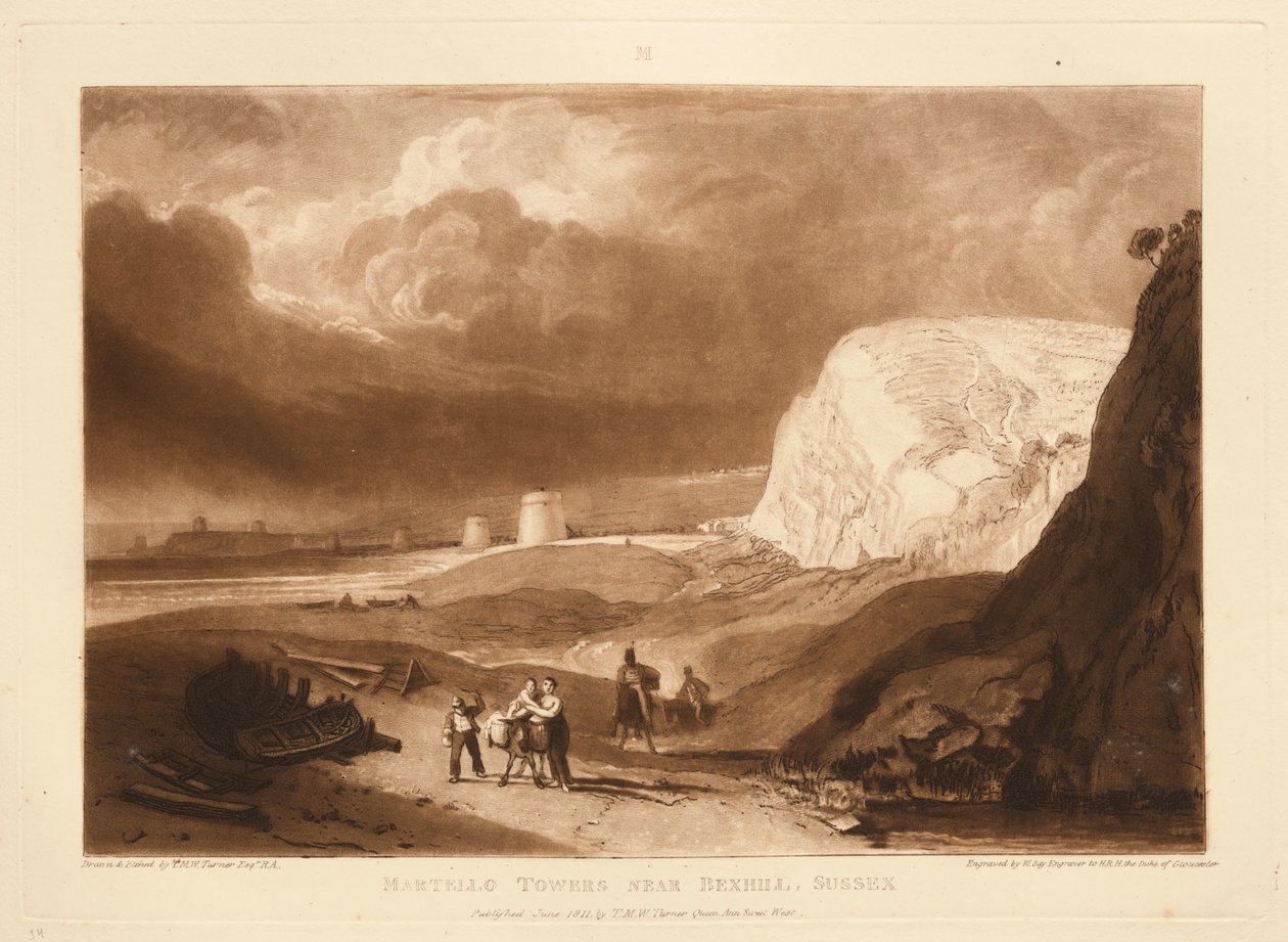 Martello-torens bij Bexhill, Sussex door Joseph Mallord William Turner