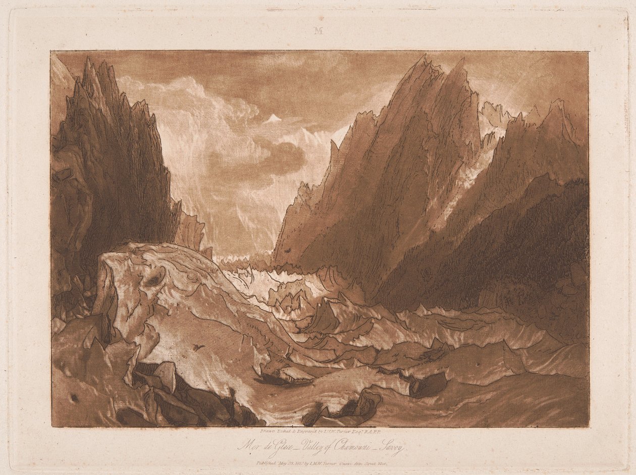 Mer de Glace, Vallei van Chamonix, Savoie door Joseph Mallord William Turner