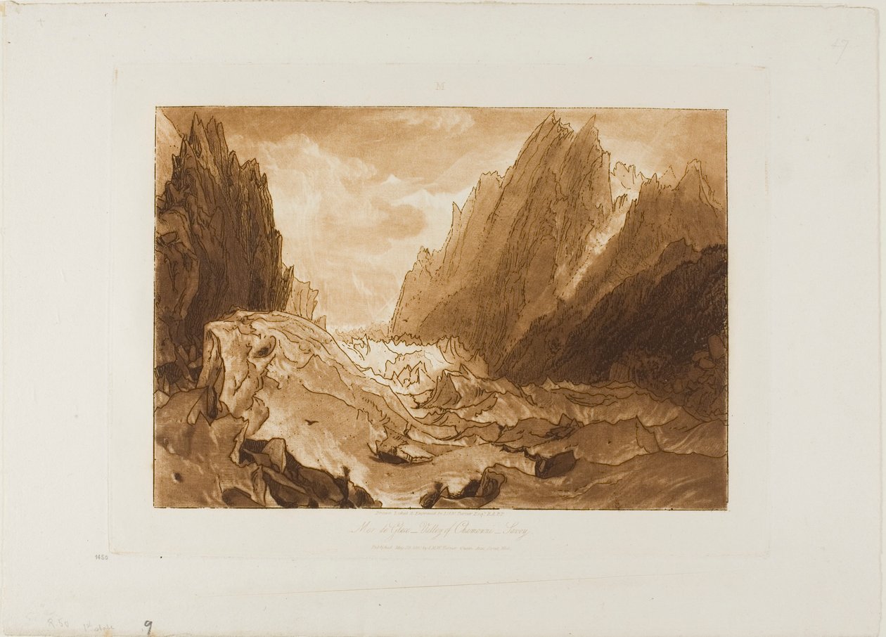 Mer de Glace, plaat 50 uit Liber Studiorum door Joseph Mallord William Turner