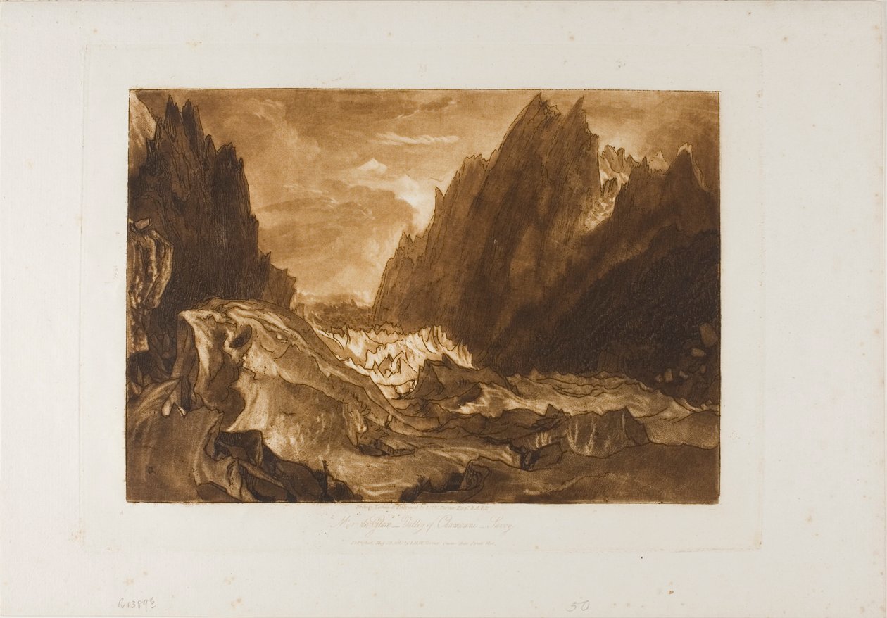 Mer de Glace, plaat 50 uit Liber Studiorum door Joseph Mallord William Turner